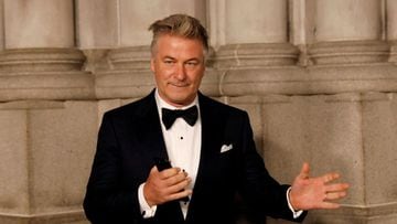 Actor Alec Baldwin gestures before walking on the red carpet during the commemoration of the Elton John AIDS Foundation 25th year fall gala at the Cathedral of St. John the Divine in New York City, in New York, U.S. November 7, 2017. 