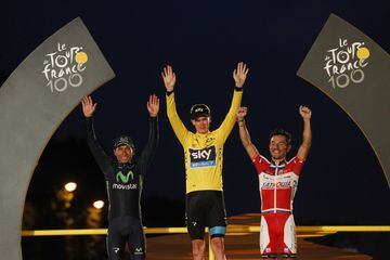 Tras ayudar a Wiggins el año anterior 2013 fue su año al conseguir su primer Tour de Francia. Quintana y Purito le acompañaron en el podio