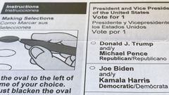 FOTO DE ARCHIVO: Una boleta oficial por correo del estado de Maryland para las elecciones presidenciales de Estados Unidos del 3 de noviembre de 2020.