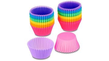 Moldes para magdalenas y cupcakes de silicona - 12 unidades de colores