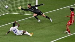 Vinicius marca ante el Liverpool el único gol de la final de la Champions el pasado 28 de mayo en París.