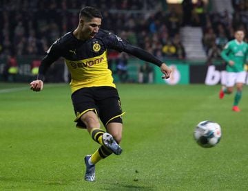 Impressing | Dortmund's Achraf Hakimi during the German DFB cup third round match against SV Werder Bremen.