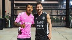 Felipe Valencia junto a Lionel Messi en Inter Miami.