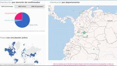 Este es el mapa de casos y muertes por coronavirus en cada departamento de Colombia. Hasta la fecha, 12 de mayo de 2020, la cifra de contagios es de 12.272