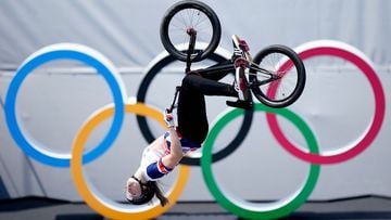 01 August 2021, Japan, Tokyo: Great Britain&#039;s Charlotte Worthington on her way to win gold in the Women&#039;s Cycling BMX Freestyle park final event, at the Ariake Urban Sports Park, during the Tokyo 2020 Olympic Games. Photo: Mike Egerton/PA Wire/dpa 01/08/2021 ONLY FOR USE IN SPAIN