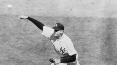 Don Larsen lanza juego perfecto en la Serie Mundial de 1956 entre Yankees y Dodgers