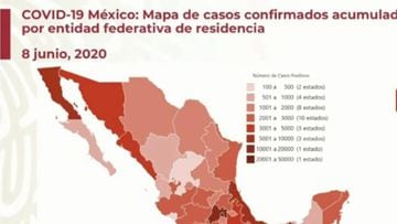 Mapa y casos de coronavirus en México por estados hoy 9 de junio