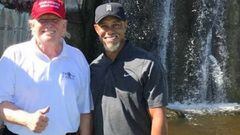 Donald Trump y Tiger Woods, juntos en un campo de golf.