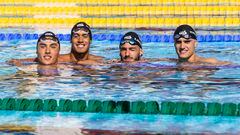Los nadadores Carles Coll (d), Sergio de Celis (i) , Alberto Lozano (2d) y Hugo González (2i).