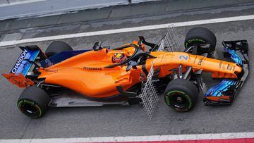 the McLaren of Stoffel Vandoorne during the tests at the Barcelona-Catalunya Circuit, on 27th February 2018, in Barcelona, Spain.