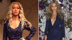 Beyoncé y su figura de cera del Museo Madame Tussauds.