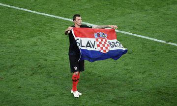 Croatia's Mario Mandzukic rejoices after the game