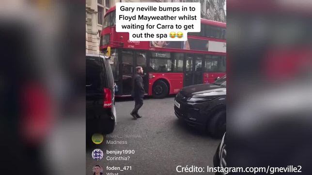“Esto es surrealista”: Floyd Mayweather irrumpe en el live de Gary Neville en Londres