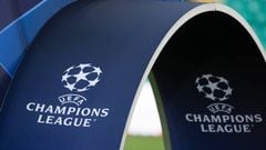 GLASGOW, SCOTLAND - SEPTEMBER 05: UEFA Champions League Branding during Real Madrid media access at Celtic Park, on September 05, 2022, in Glasgow, Scotland.  (Photo by Craig Williamson/SNS Group via Getty Images)