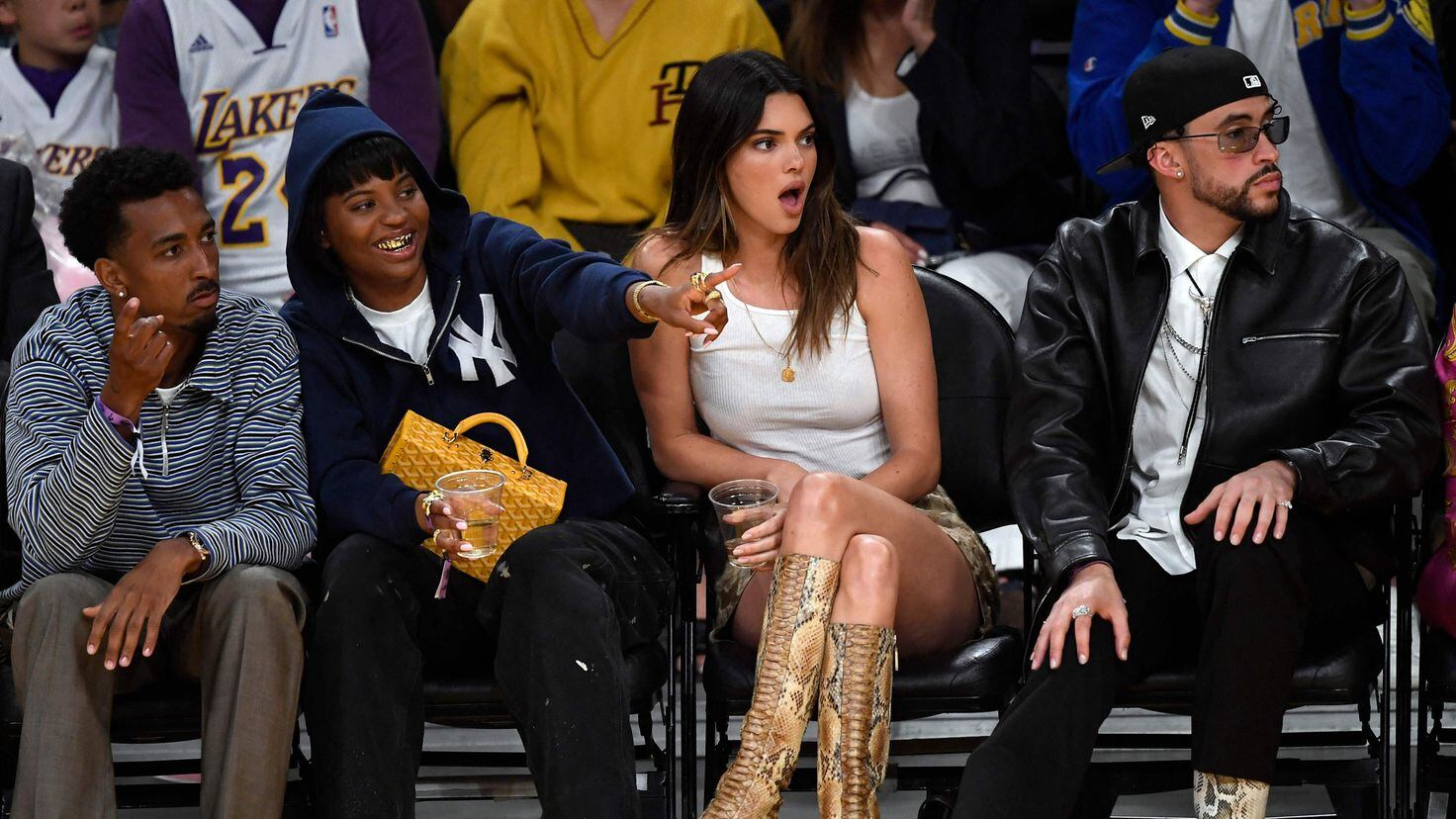 Bad Bunny and girlfriend Kendall Jenner were spotted sitting