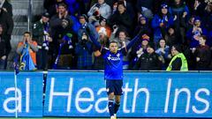Mar 11, 2023; Cincinnati, Ohio, USA;  FC Cincinnati forward Brenner (9) celebrates after scoring a goal against the Seattle Sounders FC in the second half at TQL Stadium. Mandatory Credit: Aaron Doster-USA TODAY Sports