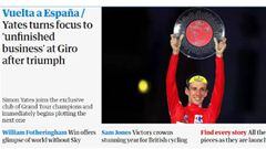 As&iacute; recoge The Guardian en su edici&oacute;n digital el triunfo de Simon Yates en  la general de la Vuelta a Espa&ntilde;a 2018.