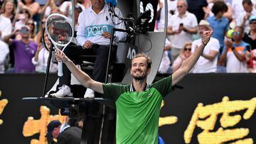 Daniil Medvedev celebra su triunfo ante Hubert Hurkacz en el Open de Australia.