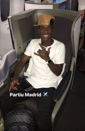El jugador del Flamengo cedido por el Real Madrid, Vinicius Junior, ya está en Madrid.