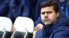 Tottenham Hotspur manager Mauricio Pochettino sits on the touchline ahead of the English Premier League soccer match between Tottenham Hotspur and Brighton and Hove Albion at the AMEX Stadium. 
 
 
 05/10/2019 ONLY FOR USE IN SPAIN