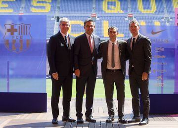 Ernesto Valverde during his official FC Barcelona presentation this morning.
