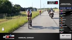 The Ironman European championships triathlon event in Hamburg was overshadowed by a fatal accident between a support motorcycle and one of the athletes.