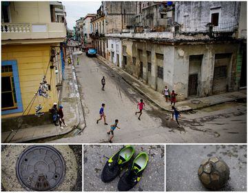 Niños jugando en las calles de La Habana, Cuba.