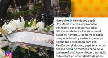 Imagen de la corona de flores de Isabel Pantoja y el mensaje de Kiko Rivera.
