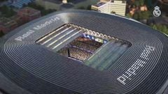 El Madrid muestra el gigante videomarcador del Bernabéu