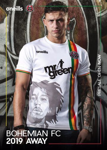 The League of Ireland club presented their away kit with Bob Marley in memory of the only Irish gig he ever played, which is their home, Dalymount Park.