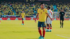 Falcao García durante el partido entre la Selección Colombia y Perú en el Metropolitano de Barranquilla por Eliminatorias rumbo a Qatar 2022.