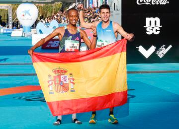 Tariku Novales y Yago Rojo, los dos mejores atletas españoles en la maratón de Valencia 2023.