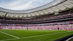 Gradas del Wanda Metropolitano llenas en el Atl&eacute;tico-Espanyol de la 2021-22.