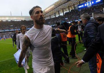 Ramos leaves the Riazor field after Real are forced to settle for a second-place finish in LaLiga.