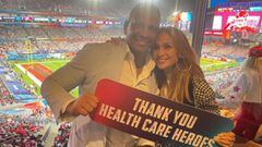 Jennifer Lopez y Alex Rodr&iacute;guez en el Super Bowl LV, Florida.