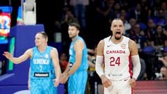Basketball - FIBA World Cup 2023 - Quarter-Final - Canada v Slovenia - Mall of Asia Arena, Manila, Philippines - September 6, 2023 Canada's Dillon Brooks reacts during the match REUTERS/Eloisa Lopez