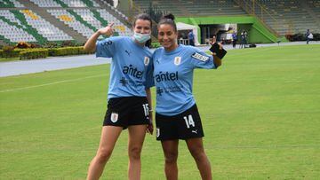 Jugadoras de la Selección de Uruguay en un entrenamiento de Copa América.