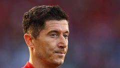 BRUSSELS, BELGIUM - JUNE 08: Robert Lewandowski of Poland during the UEFA Nations League League A Group 4 match between Belgium and Poland at King Baudouin Stadium on June 8, 2022 in Brussels, Belgium. (Photo by Robbie Jay Barratt - AMA/Getty Images)