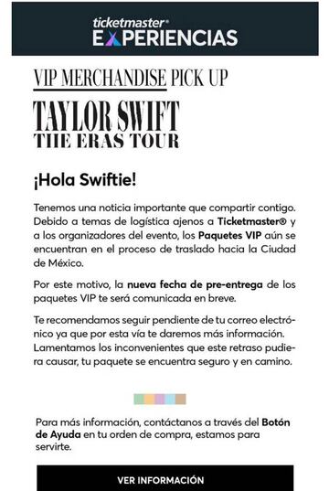 Conciertos de Taylor Swift en el Foro Sol CDMX: cuándo y dónde recoger los paquetes VIP de Ticketmaster