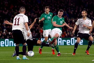 Evan Ferguson scored Ireland's second goal on his international debut in a victory over Latvia.