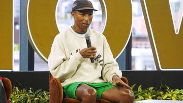 NEW YORK, NEW YORK - MAY 23: Pharrell Williams speaks onstage at the Global Citizen NOW Summit at Spring Studios on May 23, 2022 in New York City. (Photo by Rob Kim/Getty Images)