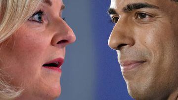 FILE PHOTO (EDITORS NOTE: COMPOSITE OF IMAGES - Image numbers 612413014,1241854307) In this composite image a comparison has been made between the two remaining Conservative Leader candidates  Liz Truss (L) and Rishi Sunak. Conservative MP’s will cast their votes in their party’s leadership contest with the eventual winner expected to be announced on September 5,2022. This comes after the resignation of Conservative Leader and Prime Minister Boris Johnson. (Photo by Getty Images)