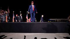 U.S. President Donald Trump holds a campaign rally at at Miami-Opa Locka Executive Airport in Opa-Locka, Florida, U.S., November 2, 2020. REUTERS/Carlos Barria