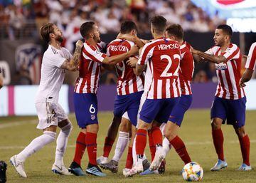 Costa and Carvajal clash.