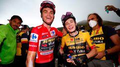 Sepp Kuss y Jonas Vingegaard tras la exhibición del Jumbo Visma en la etapa 13 de la Vuelta a España.
