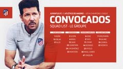 Simeone without Costa, Thomas, Lucas and Filipe Luis for Juve trip