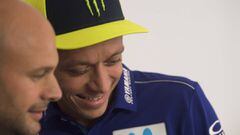 ASSEN, NETHERLANDS - JUNE 28:  Valentino Rossi of Italy and Movistar Yamaha MotoGP smiles during the press conference pre-event during the MotoGP Netherlands - Previews on June 28, 2018 in Assen, Netherlands.  (Photo by Mirco Lazzari gp/Getty Images)