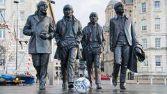 Estatua de 'The Beatles' en Liverpool.