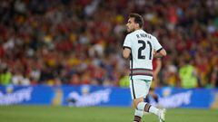 Ricardo Horta of Portugal celebrates a goal during the UEFA Nations League, Group A2, football match played between Spain and Portugal at Benito Villamarin stadium on June 2, 2022, in Sevilla, Spain. AFP7  02/06/2022 ONLY FOR USE IN SPAIN