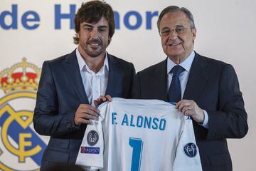 Fernando Alonso and Real Madrid president Florentino Pérez.